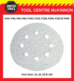 QUALITY ITALIAN MADE 125mm HOOK & LOOP 8-HOLE SANDING DISCS – SUIT BOSCH MAKITA