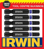5 x IRWIN IMPACT SQUARE DRIVE SQ2 x 50mm POWER INSERT BITS FOR IMPACT DRIVERS