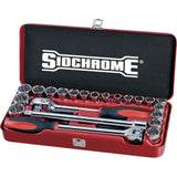 SIDCHROME SCMT14110 24pce METRIC & A/F ½” SOCKET SET
