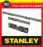 STANLEY FATMAX PRO BOX 23cm, 2ft / 600mm & 4ft / 1200mm SPIRIT LEVEL TRIPLE PACK