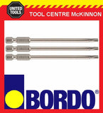 3 x BORDO TR20 X 100mm SECURITY TORX POWER INSERT SCREWDRIVER BIT