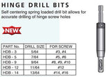 CARB-I-TOOL HDB-12 SELF CENTREING 11/64” HINGE DRILL BIT FOR #12 SCREWS