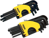STANLEY 21pce LONG ARM BALL POINT HEX / ALLEN KEY SET – METRIC & A/F