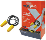MAXISAFE ‘MAXIPLUG’ CLASS 5 27dB AS/NZS 1270:2002 CORDED EARPLUGS – BOX OF 100