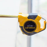 STANLEY MAX 8m BI-MATERIAL DOUBLE-SIDED MAGNETIC TAPE MEASURE WITH CARABINEER