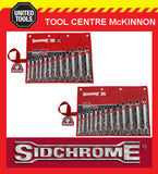 SIDCHROME 25pce PRO SERIES RATCHET RING & OPEN END METRIC & A/F SPANNER / SETS