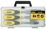 STANLEY DYNAGRIP 3pce CHISEL SET (12, 18 & 25mm) IN CARRY CASE – MADE IN ENGLAND