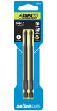 2 x SUTTON IMPACT PHILLIPS HEAD PH2 x 100mm POWER INSERT BITS FOR IMPACT DRIVERS