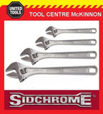 SIDCHROME 4pce CHROME PLATED ADJUSTABLE WRENCH SHIFTER SET – 6, 8, 10 & 12”
