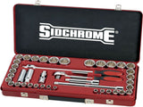 SIDCHROME SCMT14104 41pce METRIC & A/F & 1/2” DRIVE SOCKET SET