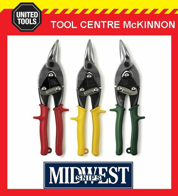 MIDWEST AVIATION TIN SNIPS – 3 PIECE SET – STRAIGHT, LEFT & RIGHT CUT