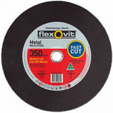 5 X FLEXOVIT 350 x 3.8 x 25.4mm / 14” REINFORCED METAL CUTING WHEEL FOR DEMO SAW