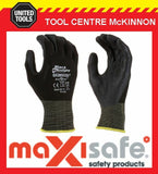 MAXISAFE BLACK KNIGHT GRIPMASTER LATEX PALM GENERAL PURPOSE WORK GLOVES – L