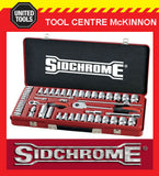 SIDCHROME SCMT19135 51pce METRIC & A/F 1/4” & 1/2” DRIVE SOCKET SET