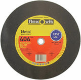 5 X FLEXOVIT 406 x 4.4 x 25.4mm / 16” REINFORCED METAL CUTING WHEEL FOR DEMO SAW