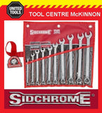 SIDCHROME SCMT22208 10pce RING & OPEN END METRIC SPANNER SET