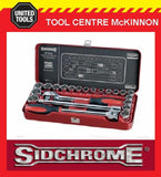 SIDCHROME SCMT14110 24pce METRIC & A/F ½” SOCKET SET