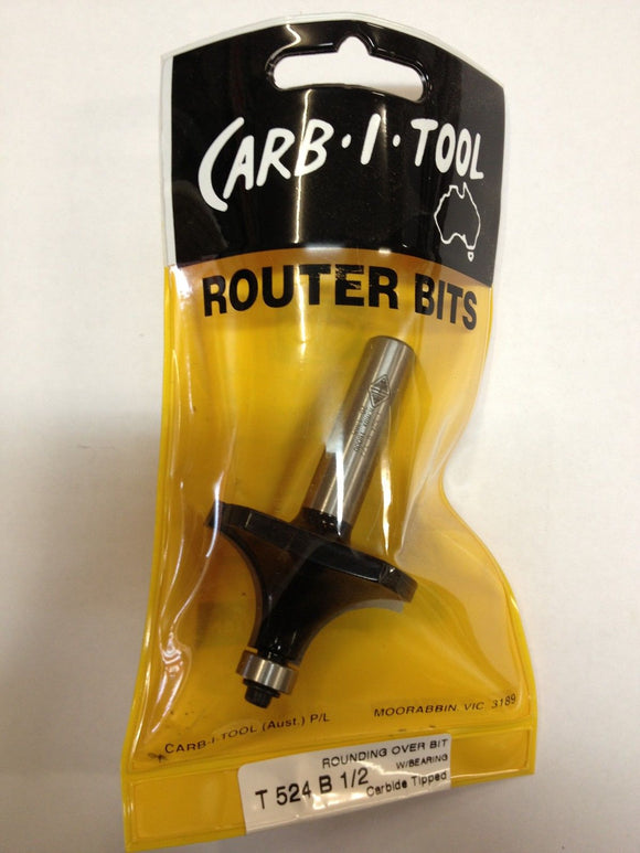 CARB-I-TOOL T 524 B 19mm RADIUS x ½” CARBIDE TIPPED ROUNDING OVER ROUTER BIT