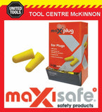 MAXISAFE ‘MAXIPLUG’ CLASS 5 27dB AS/NZS 1270:2002 UNCORDED EARPLUGS – BOX OF 200