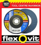 FLEXOVIT #40 GRIT 5” / 125mm x 7/8” / 22.23mm ZIRCONIA MEGA-LINE BLUE FLAP DISC