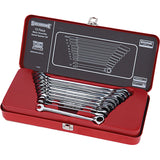 SIDCHROME SCMT22202 10pce GEARED RING & OPEN END METRIC SPANNER / WRENCH SET