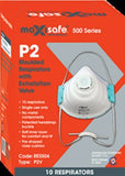 MAXISAFE P2 MOULDED RESPIRATOR DISPOSABLE DUST MASK WITH VALVE – BOX OF 10