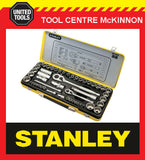 STANLEY 89-535 50 PIECE 1/4” & 1/2” DRIVE METRIC & IMPERIAL SOCKET SET IN CASE