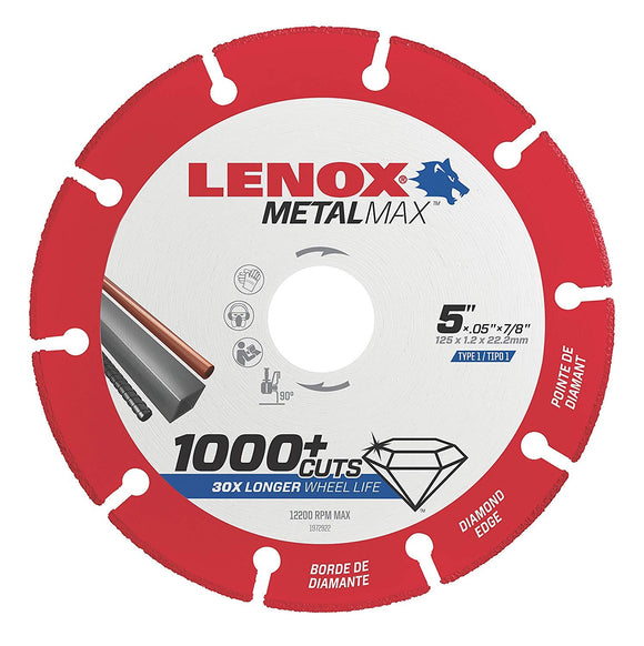 Lenox Tools 1972922 Metalmax Diamond Edge Cutoff Wheel, 5