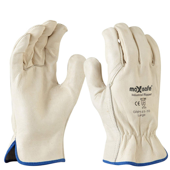 Maxisafe Premium Beige Cowgrain Rigger Gloves - XLarge