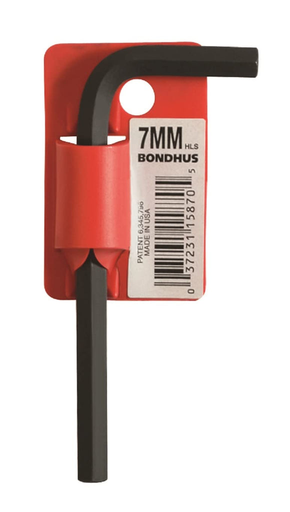Bondhus 15864 5mm Hex Tip Key L-Wrench with ProGuard Finish, Tagged and Barcoded, Short Arm