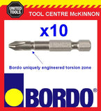 10 x BORDO IMPACT PH2 X 50mm POWER INSERT BITS – GEAT FOR IMPACT DRIVERS!