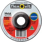 FLEXOVIT 115mm / 4.5” x 6.0mm X 22.2mm DEPRESSED CENTRE METAL GRINDING WHEEL