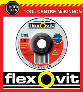 FLEXOVIT 100mm / 4” x 6.0mm X 16mm DEPRESSED CENTRE METAL GRINDING WHEEL