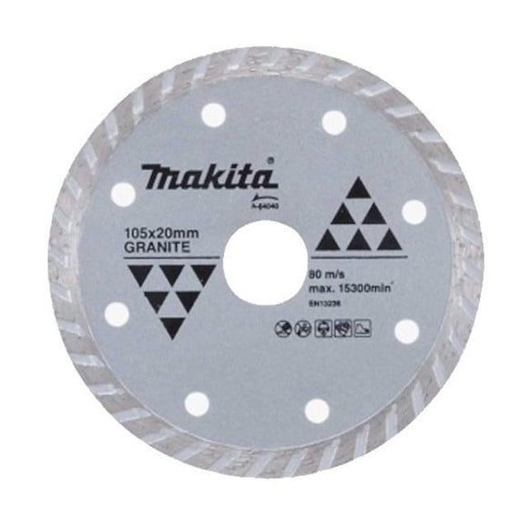 Makita Long Life Turbo Rim Diamond Blade, 105 mm Diameter x 20/16 mm Bore