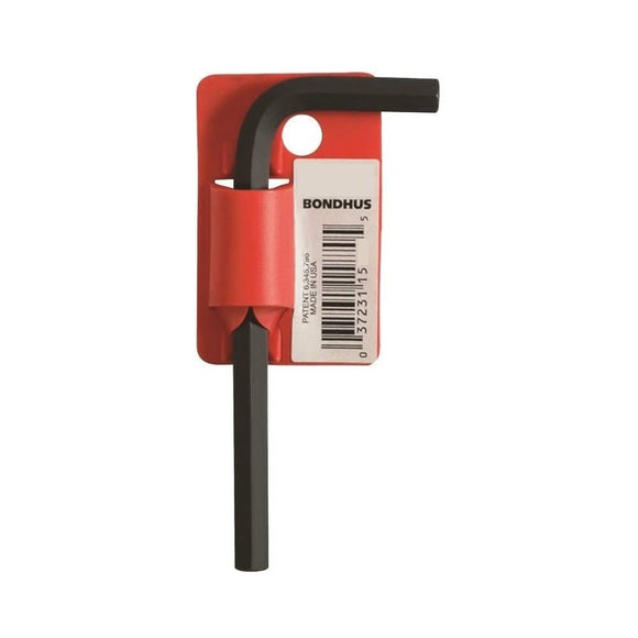 Bondhus 15856 3mm Hex Tip Key L-Wrench with ProGuard Finish, Tagged and Barcoded, Short Arm