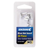 Kincrome M3 Zinc Coated Steel Rivet Nut Insert 20-Pieces Set