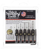 Snappy Tools Quick-Change 5-Pc. Countersink Drill Bit Set with Rotating Depth Stop