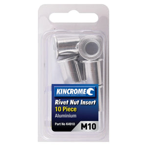 Kincrome M10 Aluminium Rivet Nut Inser 10-Pieces Set