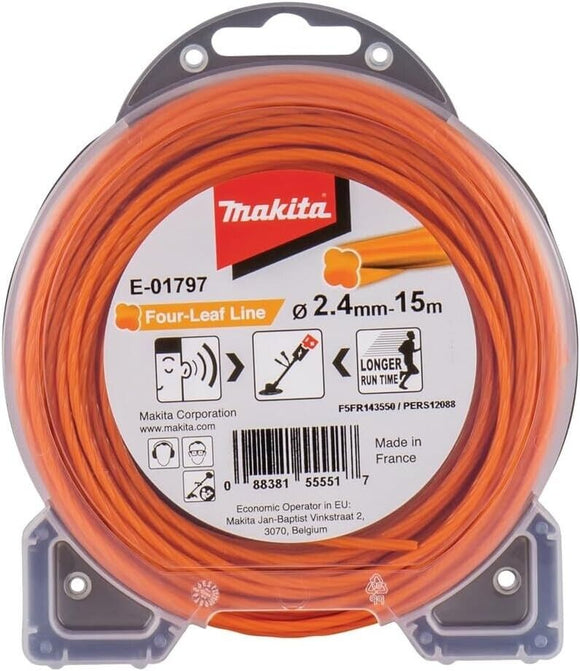 MAKITA LINE TRIMMER LINE / BRUSHCUTTER LINE – FOUR LEAF SILENT LINE 2.4mm X 15m