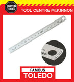 FAMOUS TOLEDO 150mm STAINLESS STEEL EASY PICK-UP SINGLE SIDED METRIC RULE