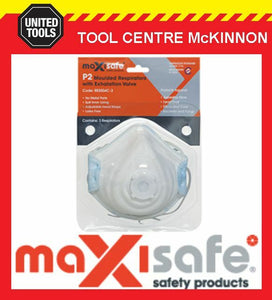 MAXISAFE P2 MOULDED RESPIRATOR DISPOSABLE DUST MASK WITH VALVE – PACK OF 3