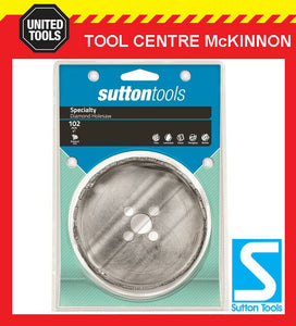 SUTTON 102mm DIAMOND GRIT HOLESAW FOR CERAMIC TILES, FIBRE CEMENT & SOFT STONE