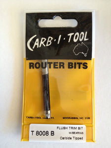 CARB-I-TOOL T 8008 B 6.35mm x ¼” CARBIDE TIPPED FLUSH TRIM ROUTER BIT