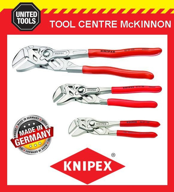 KNIPEX 3pce ADJUSTABLE PLIERS WRENCH SET – 8603150, 8603180 & 8603250