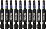 10 x IRWIN IMPACT SQUARE DRIVE SQ2 x 50mm POWER INSERT BITS FOR IMPACT DRIVERS