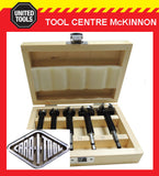CARB-I-TOOL 5pce TUNGSTEN CARBIDE TIPPED FORSTNER BIT SET IN WOODEN BOX