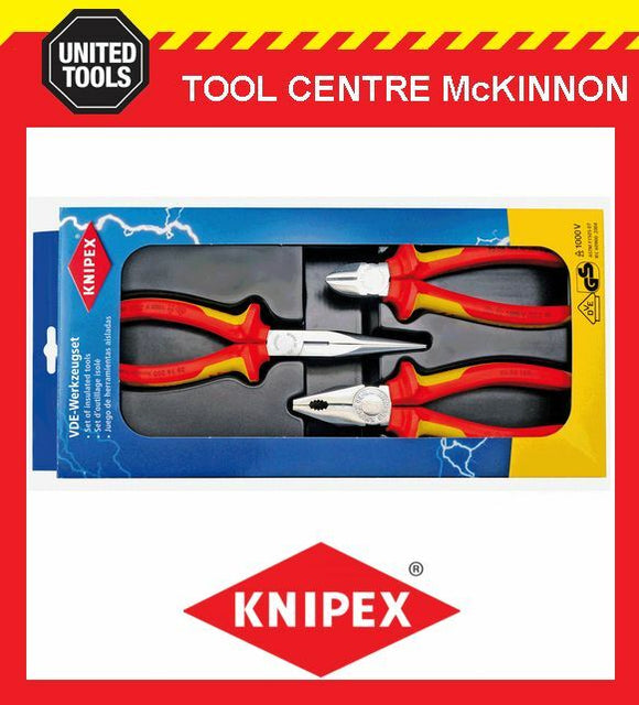 KNIPEX 00 20 12 ELECTRO SET 3pce 1000V VDE PLIER SET – MADE IN GERMANY