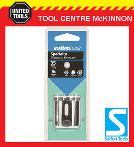 SUTTON 35mm DIAMOND GRIT HOLESAW FOR CERAMIC TILES, FIBRE CEMENT & SOFT STONE