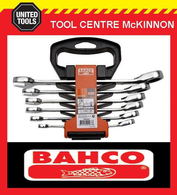 BAHCO 1RM/SH6 6pce RATCHET COMBINATION GEAR RING & OPEN END WRENCH SPANNER SET