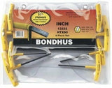 BONDHUS 13332 8pce IMPERIAL T-HANDLE HEX ALLEN KEY SET – MADE IN USA